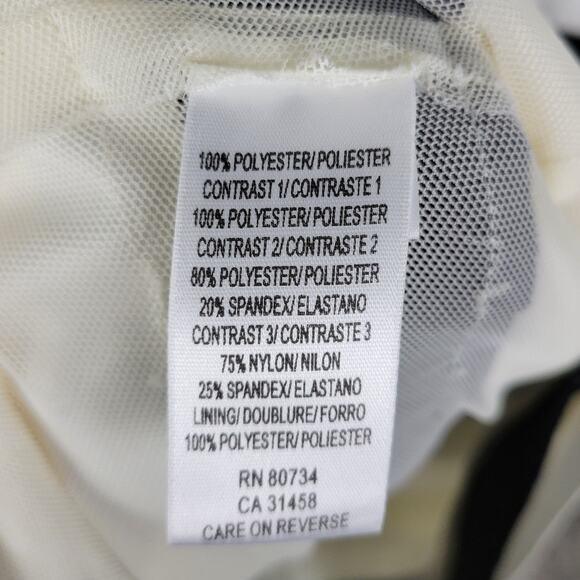 BCBG Maxazria Dress 2 Black Ivory Striped Classic A-Line Minimalist - Picture 14 of 15